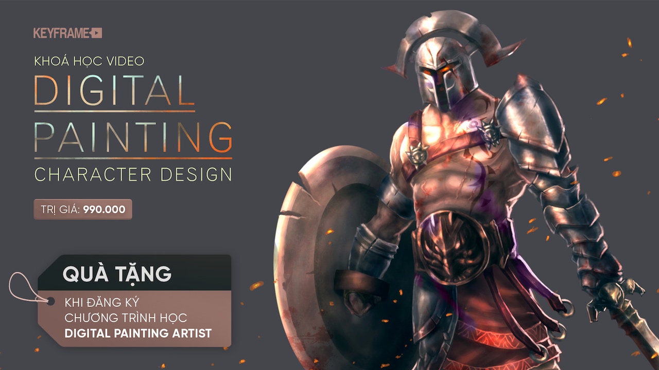 Khoá học video Digital Painting Warrior Character Design